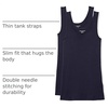 Amazon Essentials Women’s Slim-Fit Ribbed Scoop Neck Tank Tops, Pack of 2(Navy)