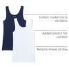 Amazon Essentials Women’s Slim-Fit Ribbed Scoop Neck Tank Tops, Pack of 2(Navy/White)