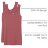 Amazon Essentials Women’s Slim-Fit Ribbed Scoop Neck Tank Tops, Pack of 2(Plum)