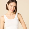 Amazon Essentials Women’s Slim-Fit Ribbed Scoop Neck Tank Tops, Pack of 2(White/Yellow)