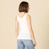 Amazon Essentials Women’s Slim-Fit Ribbed Scoop Neck Tank Tops, Pack of 2(White/Yellow)