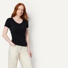 Amazon Essentials Women’s Slim-Fit Short-Sleeve V-Neck T-Shirt, Pack of 2(Black/Olive)