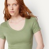 Amazon Essentials Women’s Slim-Fit Short-Sleeve V-Neck T-Shirt, Pack of 2(Black/Olive)