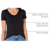 Amazon Essentials Women’s Slim-Fit Short-Sleeve V-Neck T-Shirt, Pack of 2(Black/White)