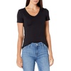 Amazon Essentials Women’s Slim-Fit Short-Sleeve V-Neck T-Shirt, Pack of 2(Black/White)