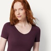 Amazon Essentials Women’s Slim-Fit Short-Sleeve V-Neck T-Shirt, Pack of 2(Burgundy/Navy)