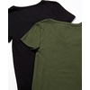 Amazon Essentials Women’s Slim-Fit Short-Sleeve V-Neck T-Shirt, Pack of 2(Dark Olive/Black)
