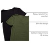Amazon Essentials Women’s Slim-Fit Short-Sleeve V-Neck T-Shirt, Pack of 2(Dark Olive/Black)