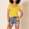 Amazon Essentials Women’s Slim-Fit Short-Sleeve V-Neck T-Shirt, Pack of 2(Gold/Olive)