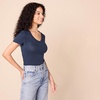 Amazon Essentials Women’s Slim-Fit Short-Sleeve V-Neck T-Shirt, Pack of 2(Navy/Navy)