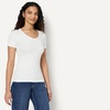 Amazon Essentials Women’s Slim-Fit Short-Sleeve V-Neck T-Shirt, Pack of 2(Pastel Yellow/White)