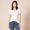 Amazon Essentials Women’s Slim-Fit Short-Sleeve V-Neck T-Shirt, Pack of 2(White)