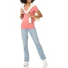 Amazon Essentials Women’s Slim-Fit Short-Sleeve V-Neck T-Shirt, Pack of 2(White/Dark Pink)