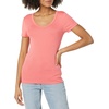 Amazon Essentials Women’s Slim-Fit Short-Sleeve V-Neck T-Shirt, Pack of 2(White/Dark Pink)