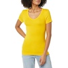 Amazon Essentials Women’s Slim-Fit Short-Sleeve V-Neck T-Shirt, Pack of 2(White/Lemon Yellow)