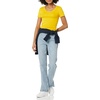 Amazon Essentials Women’s Slim-Fit Short-Sleeve V-Neck T-Shirt, Pack of 2(White/Lemon Yellow)