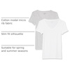 Amazon Essentials Women’s Slim-Fit Short-Sleeve V-Neck T-Shirt, Pack of 2(White/Light Heather Grey)