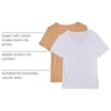 Amazon Essentials Women’s Slim-Fit Short-Sleeve V-Neck T-Shirt, Pack of 2(White/Tan Heather)