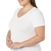 Amazon Essentials Women’s Slim-Fit Short-Sleeve V-Neck T-Shirt, Pack of 2(White/Tan Heather)