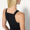 Amazon Essentials Women’s Slim-Fit Stretch Rib High-Neck Tank with Wide Ribbed Straps(Black)