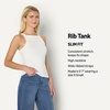 Amazon Essentials Women’s Slim-Fit Stretch Rib High-Neck Tank with Wide Ribbed Straps(White)