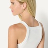 Amazon Essentials Women’s Slim-Fit Stretch Rib High-Neck Tank with Wide Ribbed Straps(White)