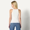 Amazon Essentials Women’s Slim-Fit Stretch Rib High-Neck Tank with Wide Ribbed Straps(White)