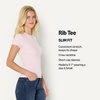 Amazon Essentials Women’s Slim-Fit Stretch Rib Short Cap Sleeve Crewneck Top(Pastel Lilac)