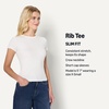 Amazon Essentials Women’s Slim-Fit Stretch Rib Short Cap Sleeve Crewneck Top(White)