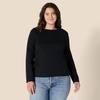 Amazon Essentials Women’s Soft 100% Cotton Regular-Fit Long-Sleeve Crewneck T-Shirt(Black)