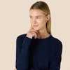 Amazon Essentials Women’s Soft 100% Cotton Regular-Fit Long-Sleeve Crewneck T-Shirt(Navy)