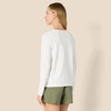 Amazon Essentials Women’s Soft 100% Cotton Regular-Fit Long-Sleeve Crewneck T-Shirt(White)