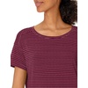 Amazon Essentials Women’s Studio Relaxed-Fit Lightweight Crewneck T-Shirt (Available in Plus Size)(Burgundy Stripe)