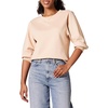 Amazon Essentials Women’s French Terry Fleece Crewneck Sweatshirt with Sleeve Detail, Three Quarter Sleeve, Loose Fit(Warm Beige)