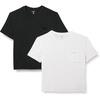 Amazon Essentials Women’s Jersey Relaxed-Fit Short-Sleeve Crewneck Pocket T-Shirt, Pack of 2(Black/White)