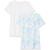 Amazon Essentials Women’s Regular-Fit Short-Sleeve Crewneck T-Shirt, Multipacks(2-pack Light Blue Tie Dye/White)