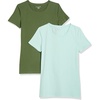Amazon Essentials Women’s Regular-Fit Short-Sleeve Crewneck T-Shirt, Multipacks(2-pack Military Green/Mint)