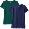 Amazon Essentials Women’s Regular-Fit Short-Sleeve Crewneck T-Shirt, Multipacks(Dark Green/Navy)