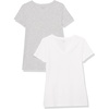 Amazon Essentials Women’s Regular-Fit Short-Sleeve Crewneck T-Shirt, Multipacks(Light Grey Heather/White)