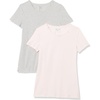 Amazon Essentials Women’s Regular-Fit Short-Sleeve Crewneck T-Shirt, Multipacks(Light Pink/Light Grey Heather)