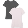 Amazon Essentials Women’s Regular-Fit Short-Sleeve Crewneck T-Shirt, Multipacks(Light Purple/Charcoal Heather)