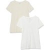 Amazon Essentials Women’s Regular-Fit Short-Sleeve Crewneck T-Shirt, Multipacks(Oatmeal Heather/White)