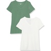Amazon Essentials Women’s Regular-Fit Short-Sleeve Crewneck T-Shirt, Multipacks(Sage Green/White)
