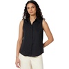 Amazon Essentials Women’s Regular-Fit Sleeveless Button-Down Blouse(Black)