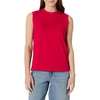 Amazon Essentials Women’s Relaxed-Fit Cotton Muscle Tee with Ribbed Crew Neckline, Breathable(Red)
