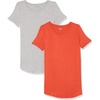 Light Grey Heather/Tomato Red