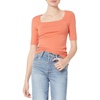 Amazon Essentials Women’s Slim Fit Half Sleeve Square Neck Cotton Modal T-Shirt(Clay)