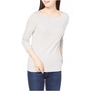 Amazon Essentials Women’s Slim-Fit 3/4 Sleeve Boat Neck Tops Cotton Modal T-Shirt(Light Grey Heather)
