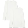 Amazon Essentials Women’s Slim-Fit Long Sleeve Rib Knit Crew Neck Top, Pack of 2(White)
