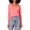 Amazon Essentials Women’s Slim-Fit Long Sleeve Square Neck T-Shirt, Stretchy Cotton Modal(Hot Pink)